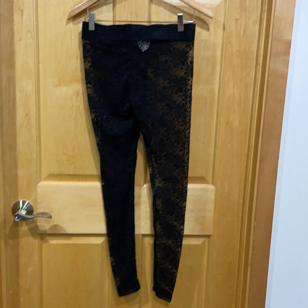 Bozzolo black lace leggings elastic waist New sz S - Picture 6 of 7